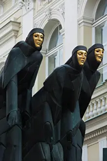 Lithuania: Lithuania, Vilnius, Three Muses sculpture
