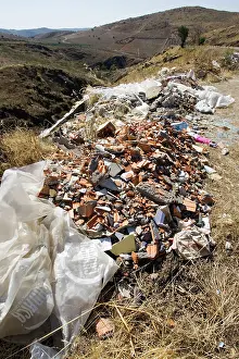 Builder: Litter - builder's rubbish dumped in Parque Natural