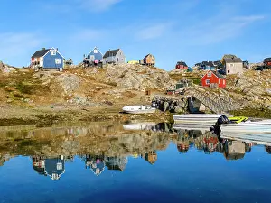 Ship: Little Inuit village Tinit (Tiilerilaaq) at the