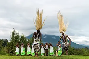 Rwanda: Local Dancers performing a traditional dance with