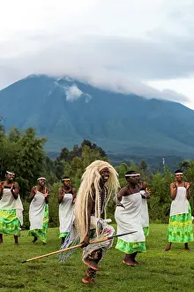 Rwanda: Local Dancers performing a traditional dance with