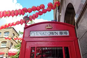 London: London, England, Great Britain. Chinatown vintage old phone