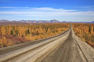 Roads: A lonely stretch of the all-weather Dempster Highway south of Eagle Plains in the Yukon Territory