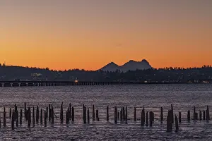 Bridge: Looking at Astoria, Oregon and Saddle Mountain from the