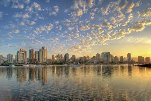Watercraft: Looking across False Creek at the skyline