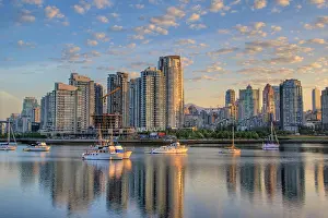 Watercraft: Looking across False Creek at the skyline