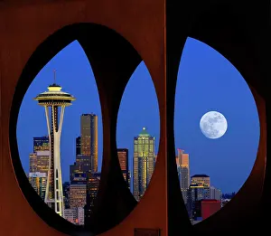 Filled: Looking through the steel sculpture Changing Form