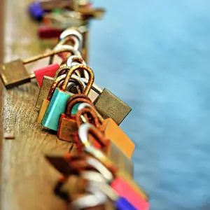 Lock: Love locks at the village pond, Braderup, Wennin