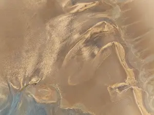 Sand Deposit: Low tide patterns in the ground of the Walvis Bay Lagoon