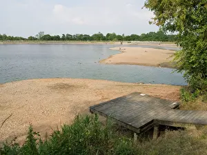 Engine: Low water in reservoir - fishing platform - Engine Lake