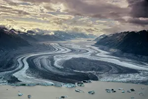 Yukon: Lowell Glacier flows into the Alsek River