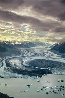 Yukon: Lowell Glacier flows into the Alsek River