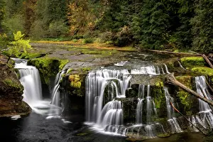 Danita Delimont: Lower Lewis River Falls in autumn in the Gifford Pinchot