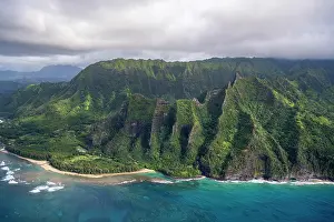 Hawaii: Luftaufnahme der N? Pali Coast und des Haena State