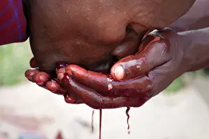 Bushman: Maasai Tribesman - drinking Goats blood during