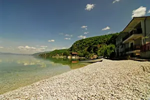 Built: Macedonia, Ohrid. Houses built on the shore