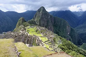 Ruins: Machu Picchu, Ruined city of the Incas with Mount