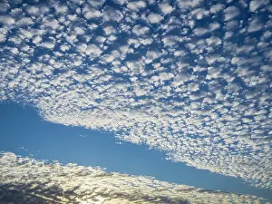 Geoff Du Feu: Mackerel cloud over Norfolk Grazing Marshes at sunset