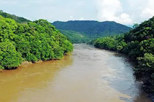 Mountained: Magdalena river near the city of Honda, Colombia