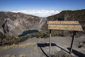 Main: Main crater Irazu Volcano with blue crater lake