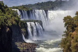 Bridge: Majestic waterfalls with observation bridge