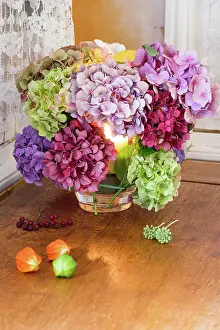 Making: Making of Hydrangea bouquet France, Pas de Calais