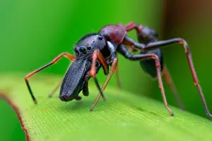 Myrmarachne: Male ant-mimicking jumping spider (Myrmarachne sp.)