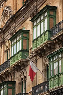 Malta: Malta, Valletta, building detail, Trip il-Repubblika