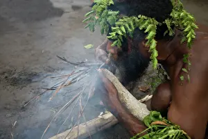 Methods: Man from Tanna Island, Vanuatu demonstrating traditional