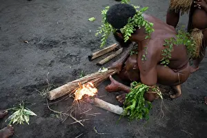 Methods: Man from Tanna Island, Vanuatu demonstrating traditional