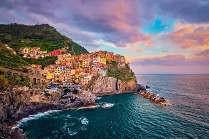 Spezia: Manarola village, popular European Italian tourist