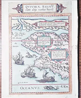 Antiquity: MAP OF ALASKA, 1593 - (Antwerp) with mythical N. Pole