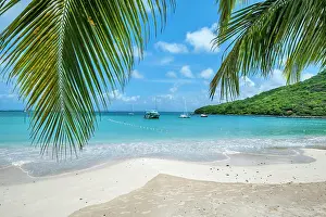 Sailboats: Marcel Cove Beach. Island of Saint Martin, French