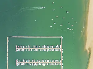 Port: Marina wharves at the river mouth of the Piedras