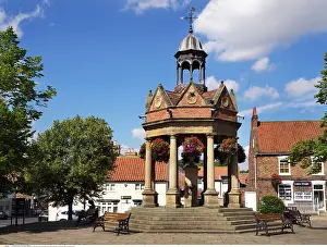 200617: Market Cross with Water Pump in Boroughbridge