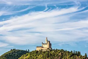 Fortifications: The Marksburg, castle, Braubach, Mittelrhein oder