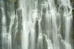 Plunging: Marokopa Falls - waters of Marokopa river plunging
