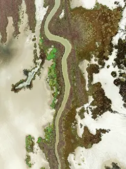 Tides: Marshland at low tide. Nature Reserve La Breña y Marismas del Barbate