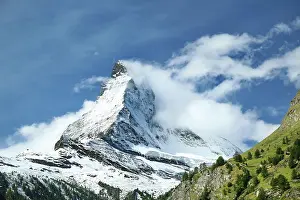 Matterhorn: The Matterhorn with an impressive cloud plume. Zermatt