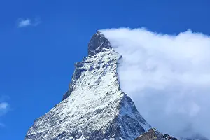 Matterhorn: The Matterhorn with an impressive cloud plume. Zermatt