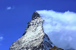 Matterhorn: The Matterhorn with an impressive cloud plume. Zermatt