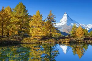 Matterhorn: Matterhorn and Lake Grindji, Valais, Switzerland