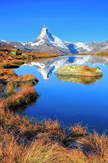 Zermatt: Matterhorn and mountain lake, Valais, Switzerland