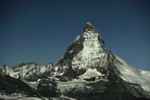 Moonlight: Matterhorn at night moon light with stars