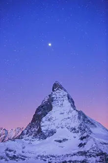 Matterhorn: Matterhorn and starry sky, Zermatt, Valais, Switzerland