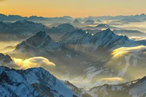 Appenzell: Mattstock and Speer, view from Scntis, Swiss Alps