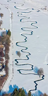 Westphalian: Meandering river M&, x1a8ba5; in the snow, Hunderbecke