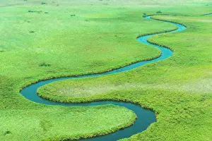 Okavango: Meandering River, Okavango Delta, Botswana, Africa