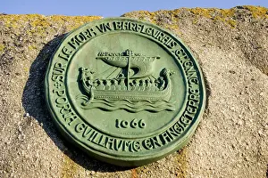 Memorials: Medallion on Barfleur rock commemorating William