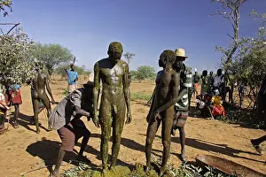Excretion: Men during the Pokot Sapana Ceremony Kenya